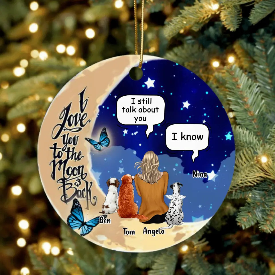 Personalized Memorial Pet Ornament - Gift For Horse/Dog Lovers With Up To 3 Dogs/Horse - I Still Talk About You