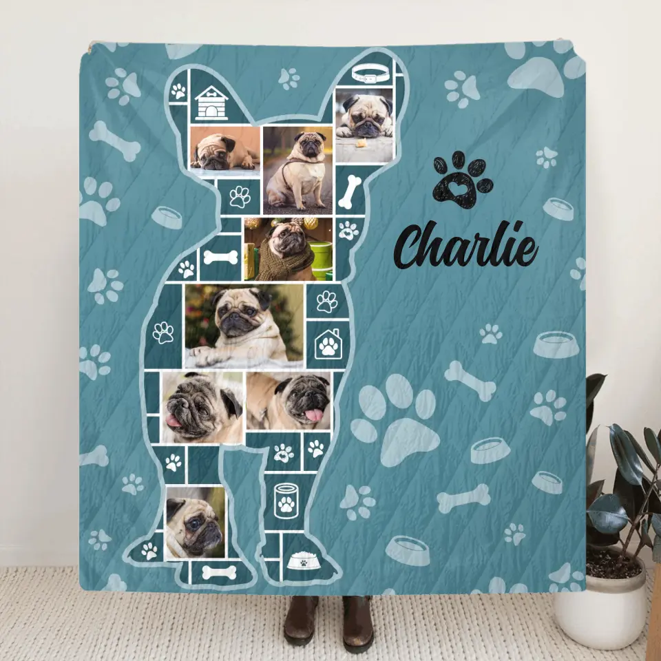 Custom Dog Photo Fleece Throw Blanket & Quilt - Gift Idea for Dog Lovers/Owners