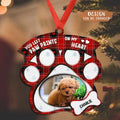 Personalized Memorial Wooden Ornament - Upload Pet Photo - You Left Paw Prints On My Heart