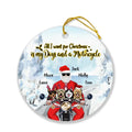 Personalized Christmas Biker With Dogs Ornament - Up to 4 Dogs - Christmas Gift For Dog Lover - All I Want For Christmas Is My Dogs And A Motorcycle