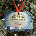 Personalized Dog Mom Horizontal Ornament - Up to 5 Dogs - Christmas Gift For Dog Lovers - Life Is Better With A Dog