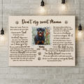 Personalized Dog Custom Photo Horizontal Canvas - Memorial Gift For Dog Mom - Don't Cry Sweet Mama