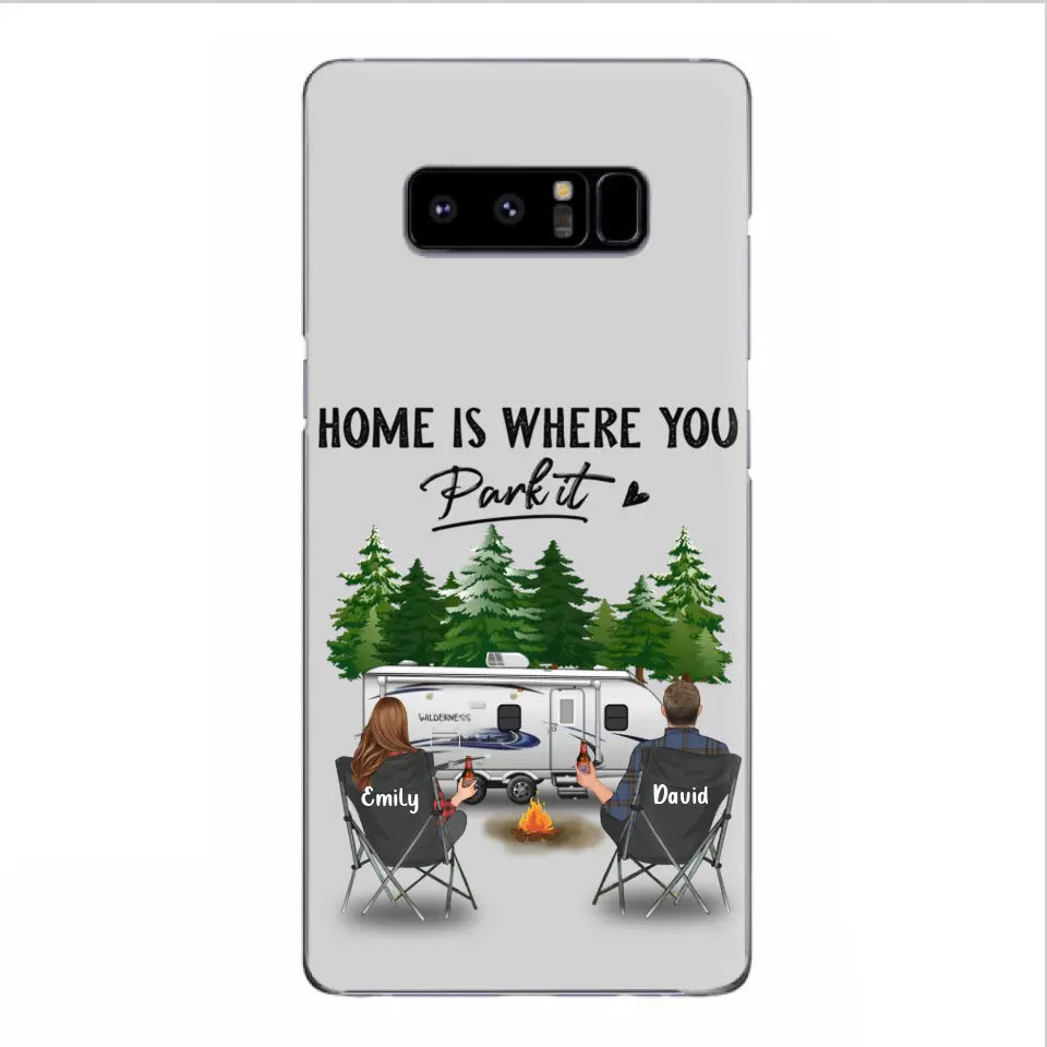 Custom Personalized Camping Phone Case - Gift Idea For Camping Lover/ Couple/ Family/ Friends - Home Is Where You Park It - Case For iPhone/Samsung