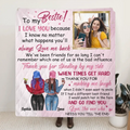 Personalized Best Friend Quilt/Fleece Throw Blanket - Upload Photo - Gift Idea For Besties - To My Bestie I Love You