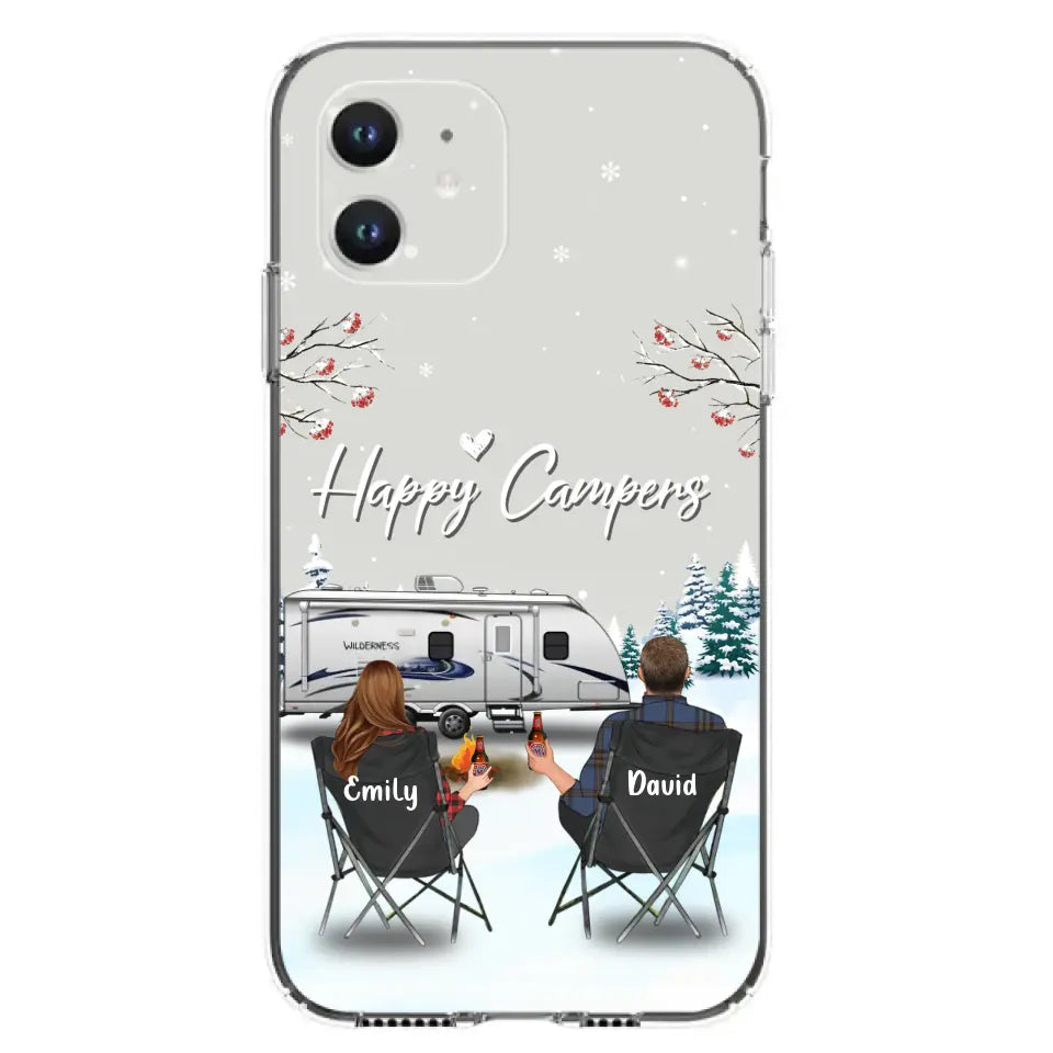 Personalized Camping Phone Case - Gift Idea For Camping Lover/Couple/Family/Friends - Happy Campers - Case For iPhone/Samsung