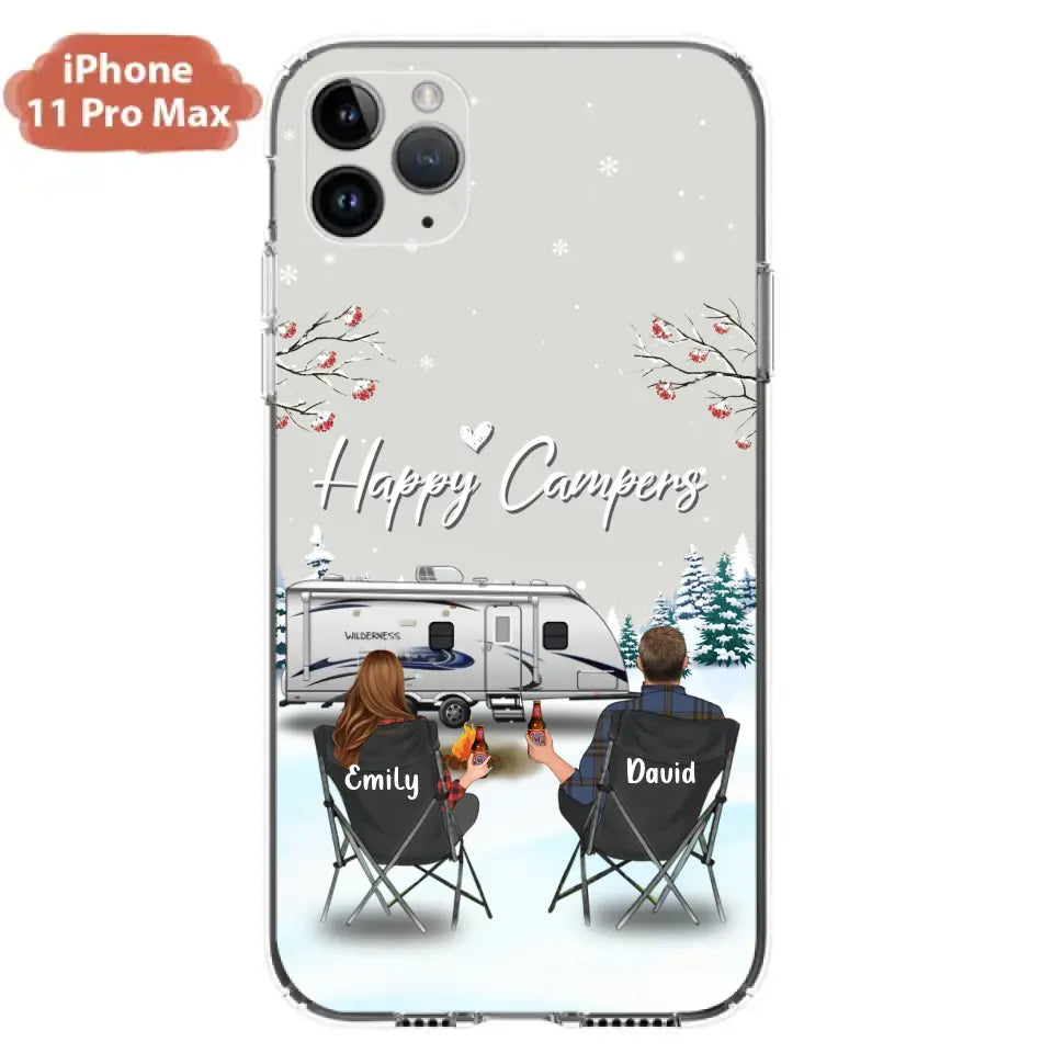 Personalized Camping Phone Case - Gift Idea For Camping Lover/Couple/Family/Friends - Happy Campers - Case For iPhone/Samsung