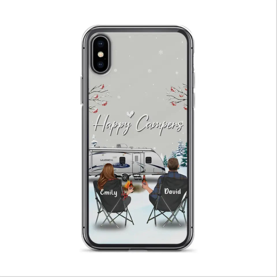Personalized Camping Phone Case - Gift Idea For Camping Lover/Couple/Family/Friends - Happy Campers - Case For iPhone/Samsung