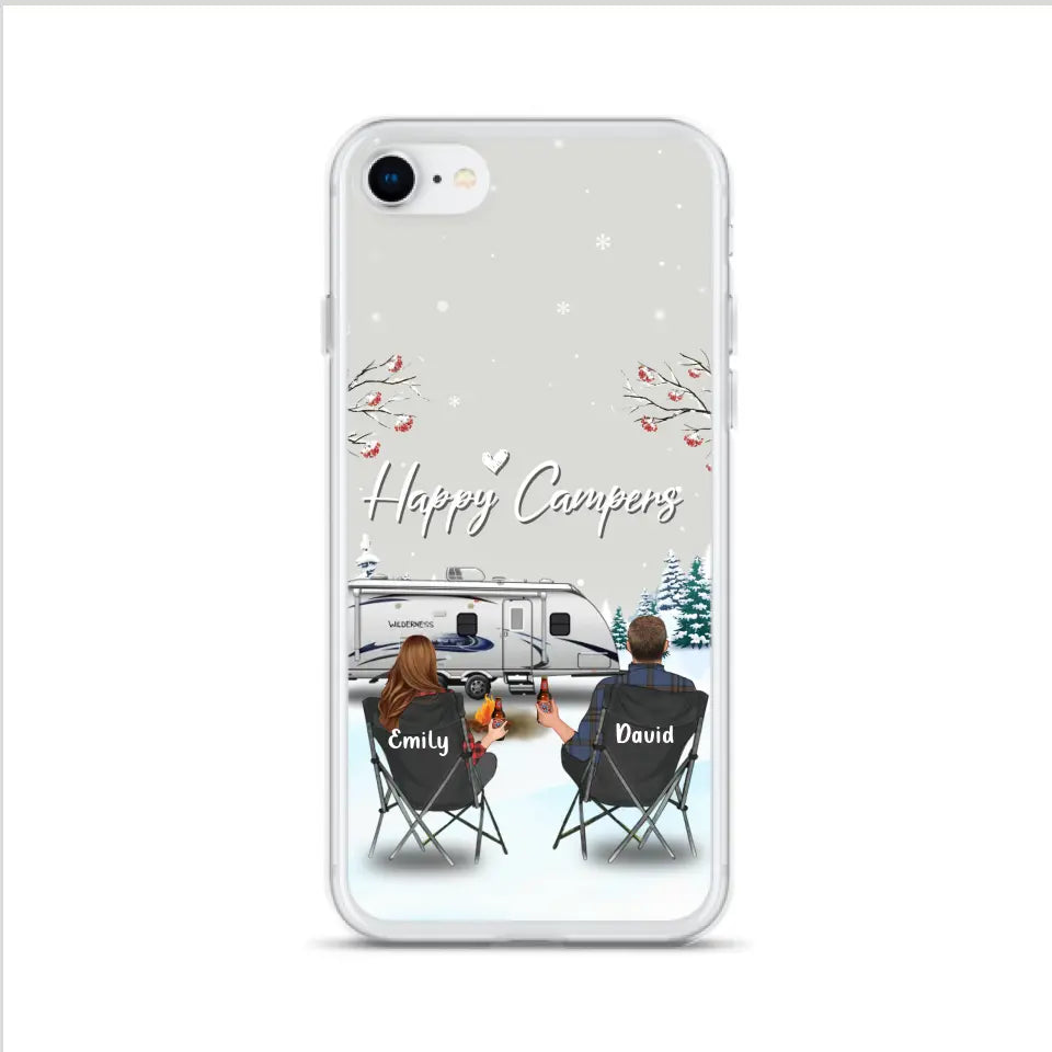 Personalized Camping Phone Case - Gift Idea For Camping Lover/Couple/Family/Friends - Happy Campers - Case For iPhone/Samsung
