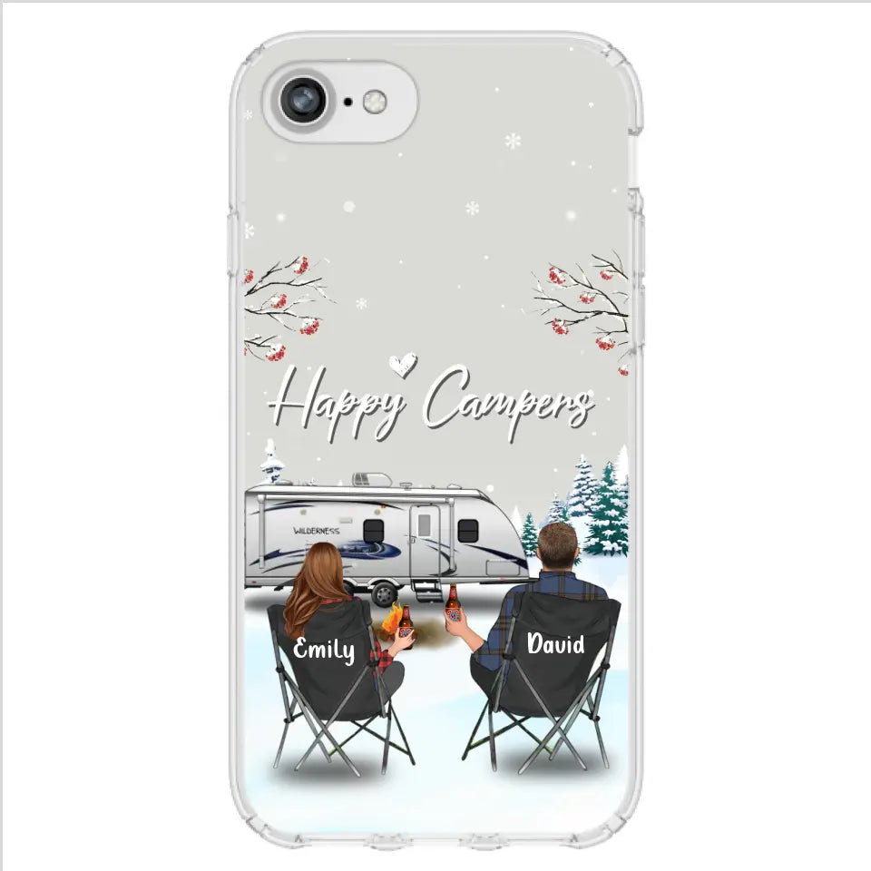 Personalized Camping Phone Case - Gift Idea For Camping Lover/Couple/Family/Friends - Happy Campers - Case For iPhone/Samsung