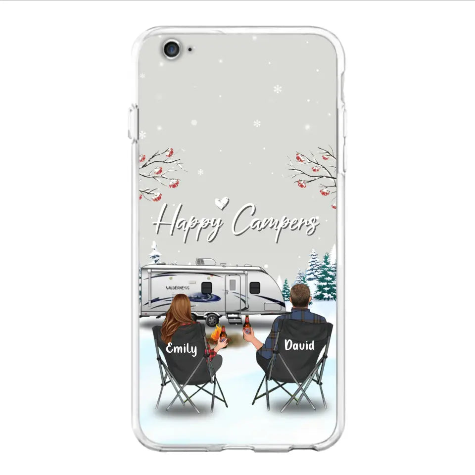 Personalized Camping Phone Case - Gift Idea For Camping Lover/Couple/Family/Friends - Happy Campers - Case For iPhone/Samsung