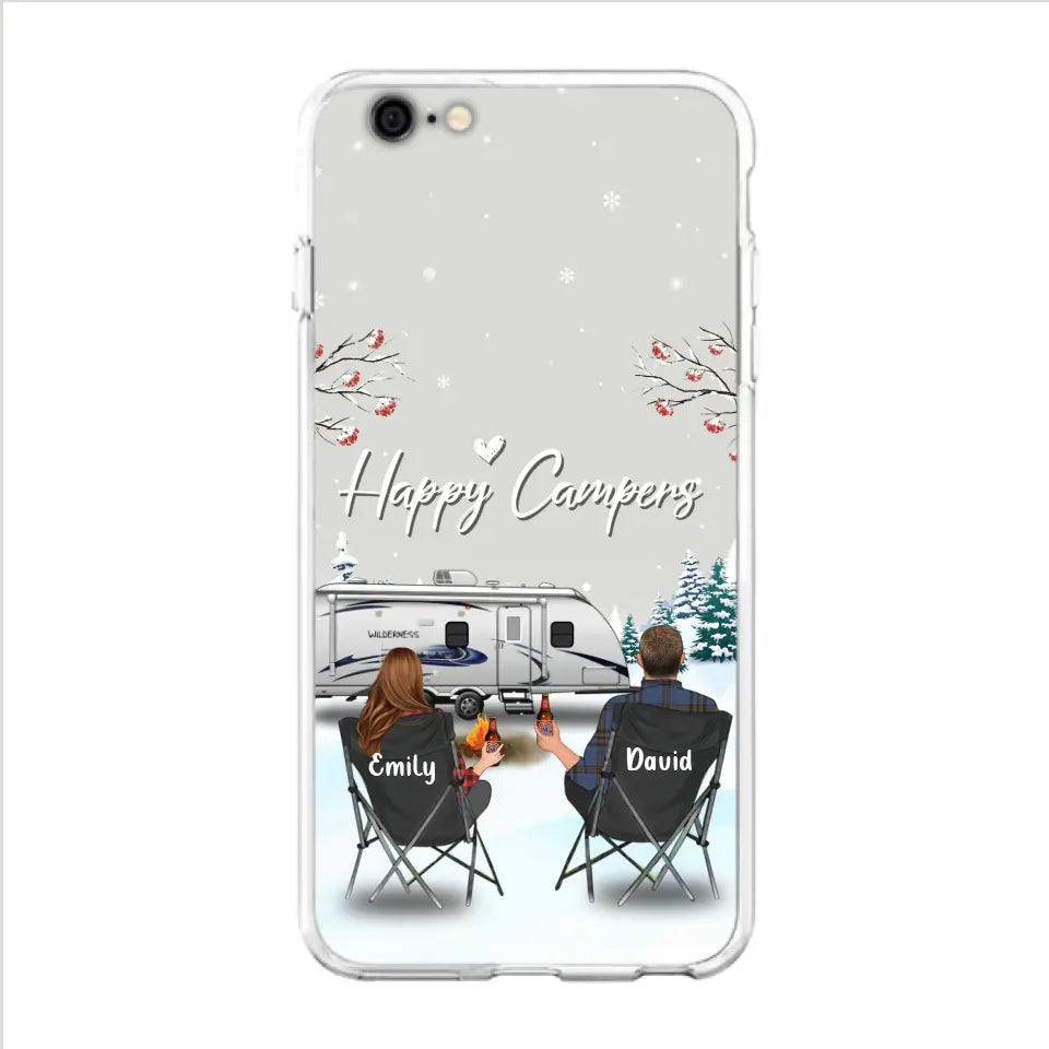 Personalized Camping Phone Case - Gift Idea For Camping Lover/Couple/Family/Friends - Happy Campers - Case For iPhone/Samsung