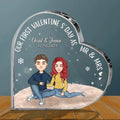 Personalized Couple Crystal Heart - Christmas Gift Idea for Couple - Our First Valentine's Day As Mr & Mrs