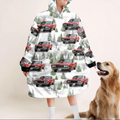 Personalized Classic Car Blanket Hoodie - Upload Photo - Gift Idea For Cozy Winter
