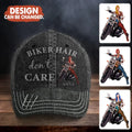 Personalized Biker Baseball Cap - Gift Idea For Biker Lover - Biker Hair Don't Care