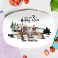Personalized Camping Serving Platter - Gift Idea For Camping Lovers/Couple/Family - This Is Our Happy Place