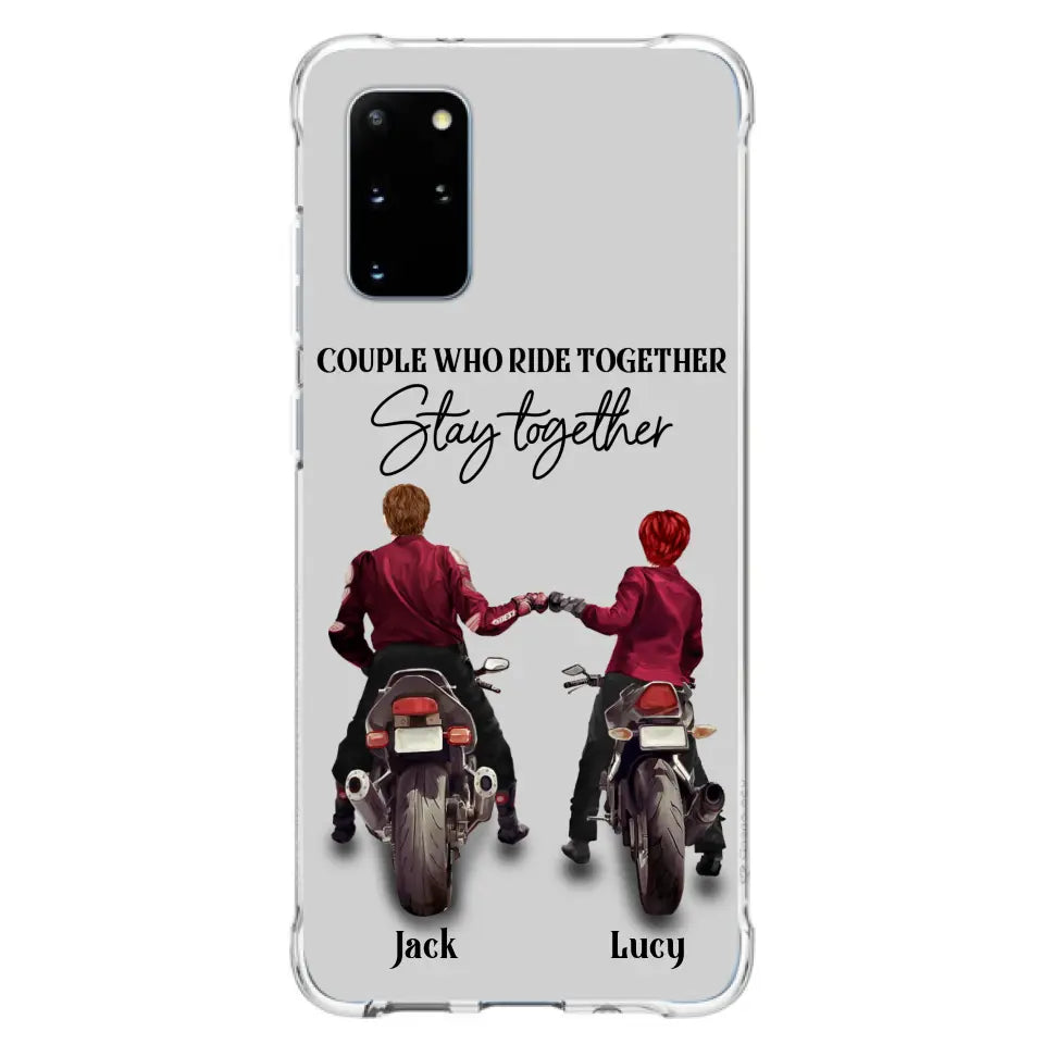 Personalized Riding Couple Phone Case - Gift Idea For Couple/Valentines Day/Her/Him - Couple Who Ride Together Stay Together - Case For Iphone/Samsung