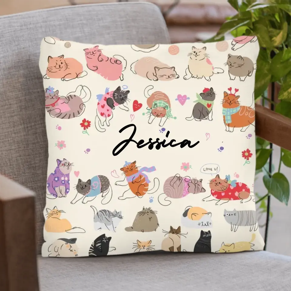 Custom Cute Cat Fleece Throw Blanket/Quilt/Pillow Cover - Gift Idea For Cat Lovers