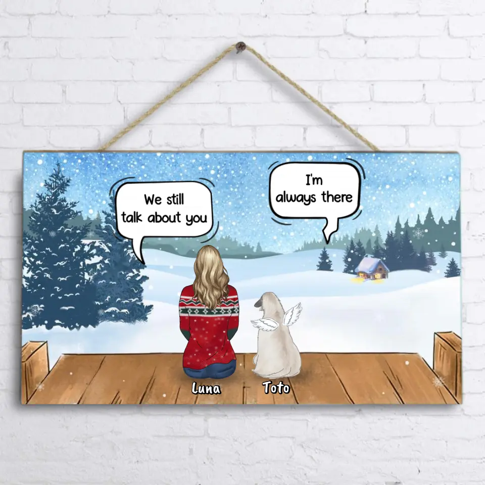 Personalized Dog Horse Door Sign - Man/Woman With Up to 5 Pets - Xmas Gift For Dog/Horse Lover