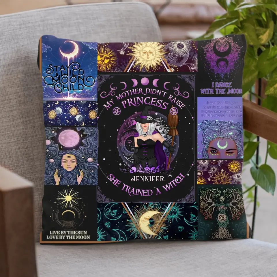 Personalized Witch Quilt/Fleece Blanket/Pillow Cover - Halloween Gift Idea For Witch Lovers - To My Daughter
