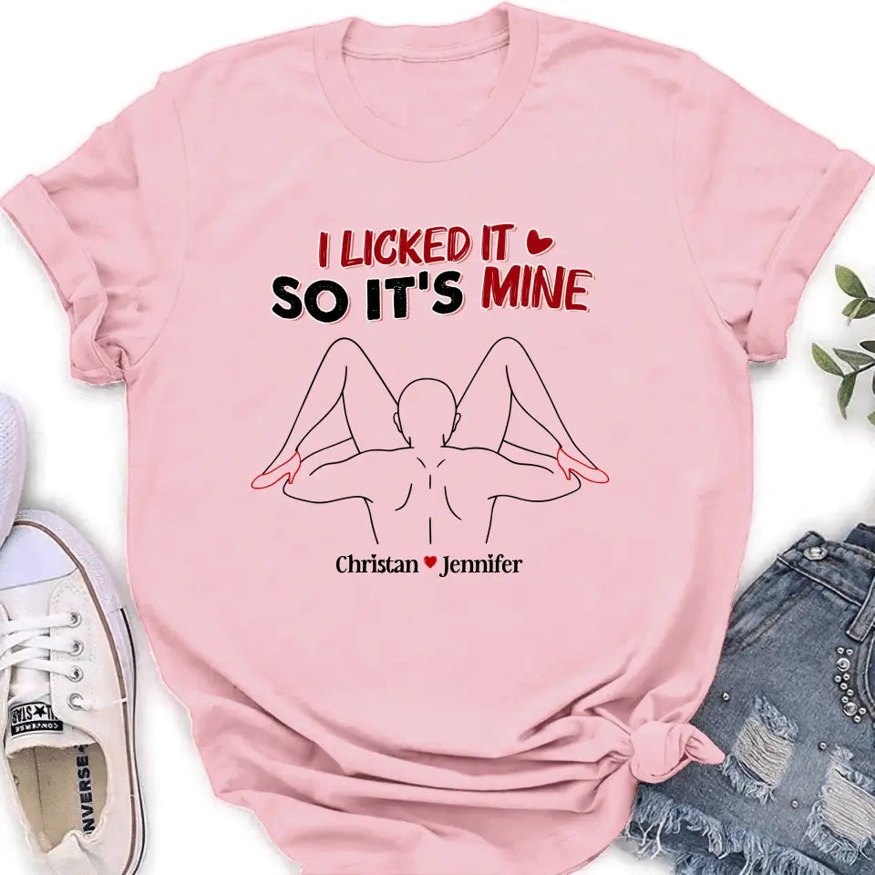 Personalized Couple Shirt/Hoodie - Gift Idea For Husband From Wife/Couple Gift - I Licked It So It's Mine