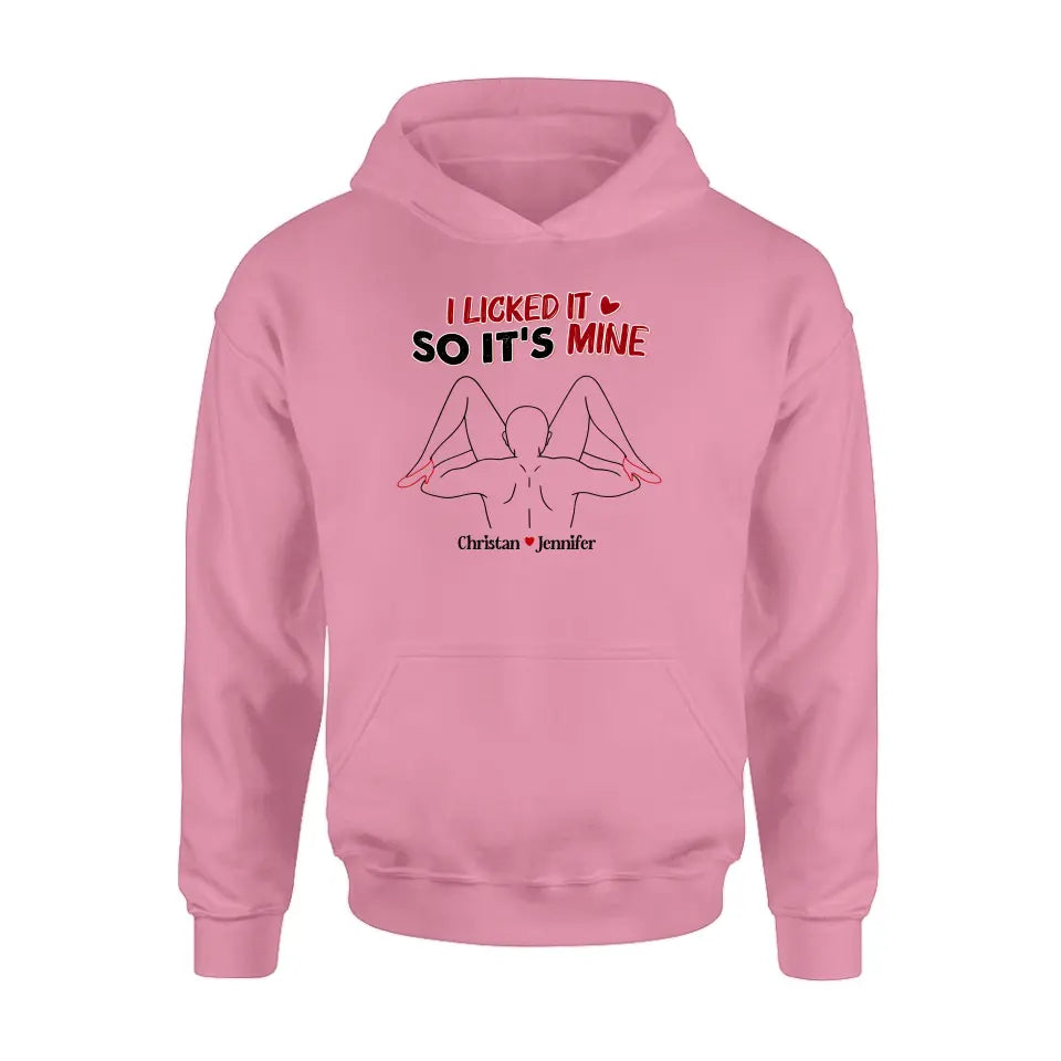 Personalized Couple Shirt/Hoodie - Gift Idea For Husband From Wife/Couple Gift - I Licked It So It's Mine