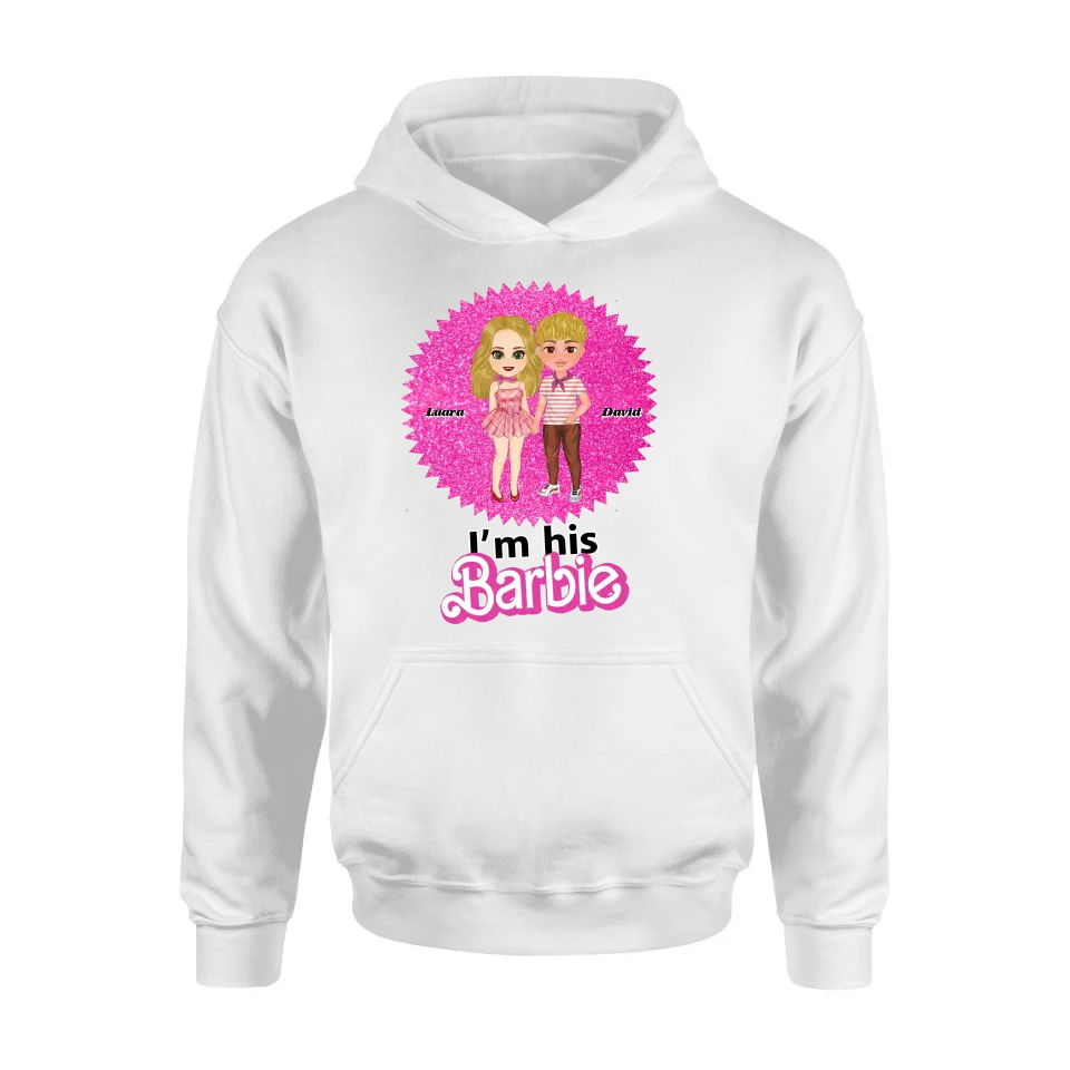 Personalized Couple Matching T-Shirt/Long Sleeve/Sweatshirt/Hoodie - Gift Idea For Couple - I'm Her Barbie