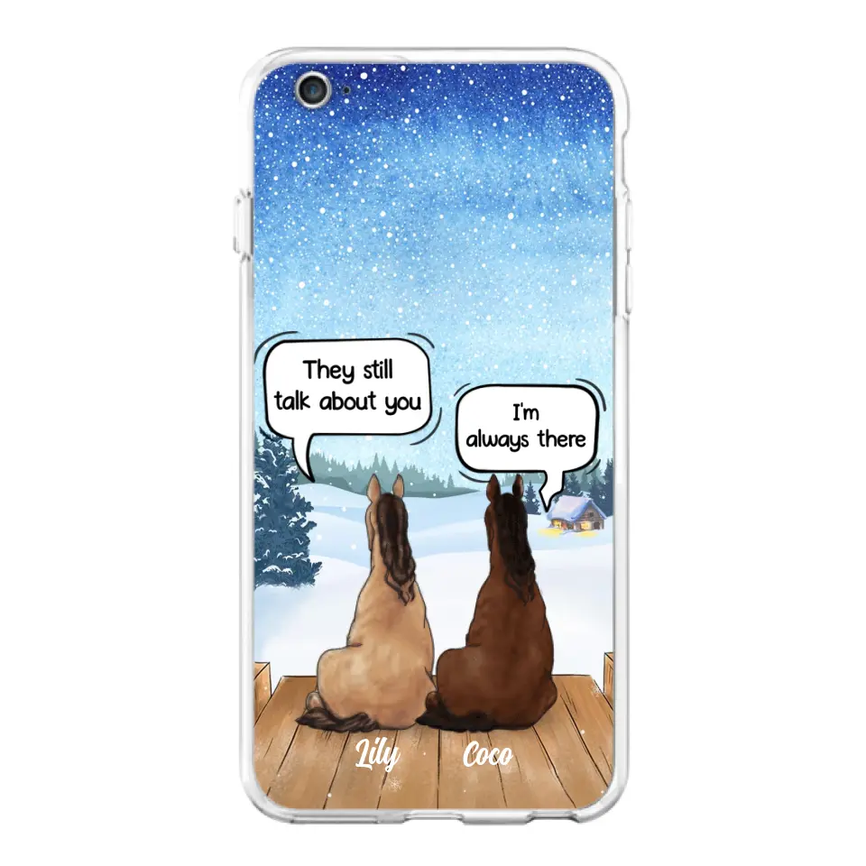 Custom Personalized Dog Horse Phone Case -  Upto 5 Pets - Xmas Gift For Dog/ Horse Lover - Case For iPhone And Samsung