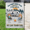 Personalized Camping Flag Sign - Best Gift For Camping Lovers/Friends - Up to 7 Friends - You Don't Have To Be Crazy To Camp With Us