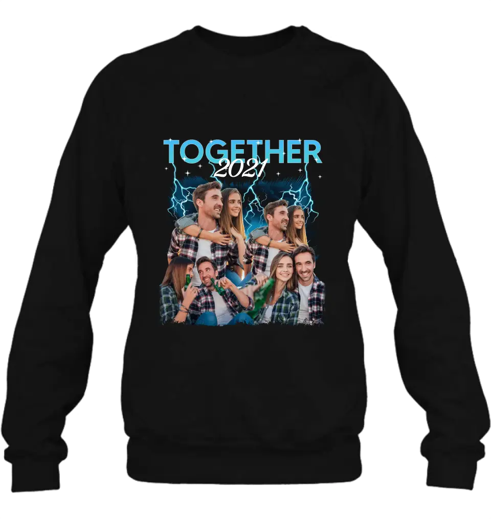 Personalized Couple Together T-Shirt/Long Sleeve/Sweatshirt/Hoodie - Upload Photos - Gift Idea For Couple