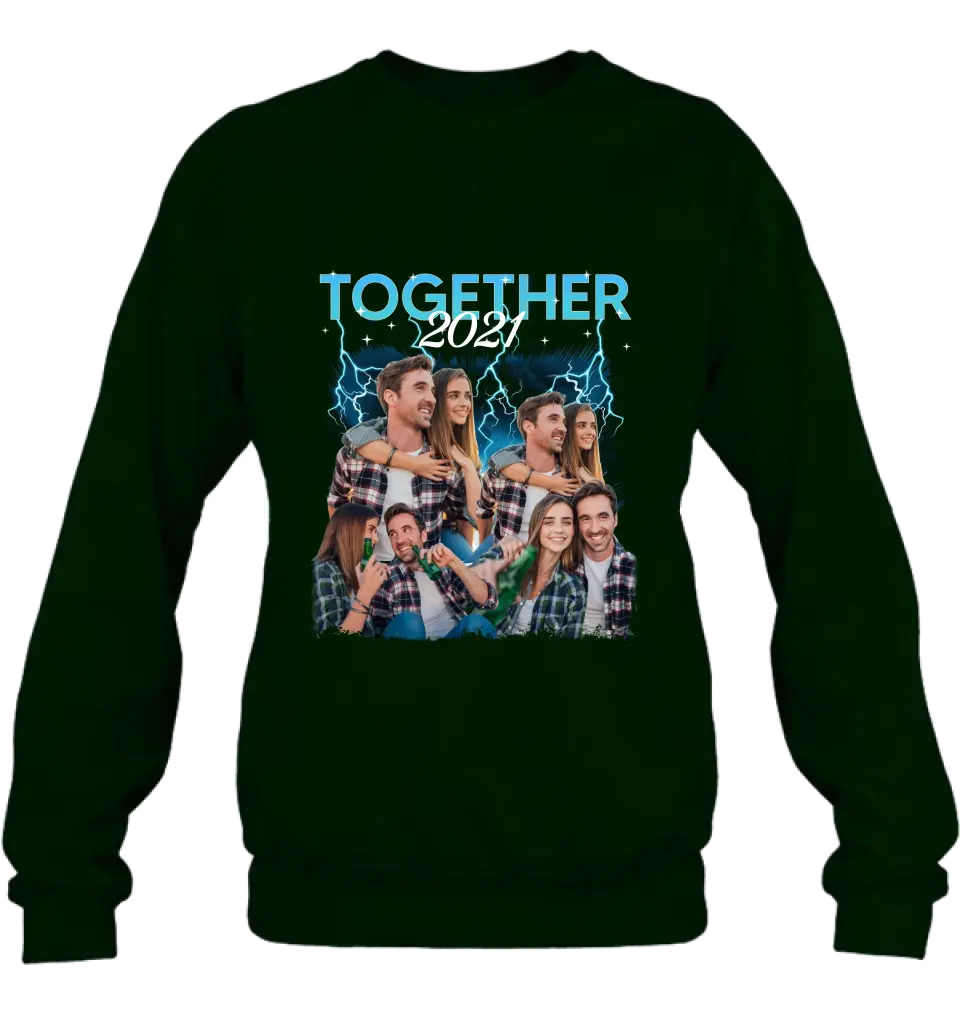 Personalized Couple Together T-Shirt/Long Sleeve/Sweatshirt/Hoodie - Upload Photos - Gift Idea For Couple
