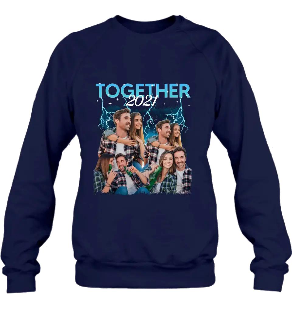 Personalized Couple Together T-Shirt/Long Sleeve/Sweatshirt/Hoodie - Upload Photos - Gift Idea For Couple