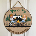 Personalized Camping Wooden Sign - Up to 5 Dogs - Gift Idea For Couple/Camping Lover/Dog Lover - You & Me And The Dogs