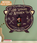 Personalized Witch's Kitchen Cauldron Shape Wooden Sign - Gift Idea For Witch Lover/Kitchen Decoration - The Witch's Kitchen Stirring Up Some Magic