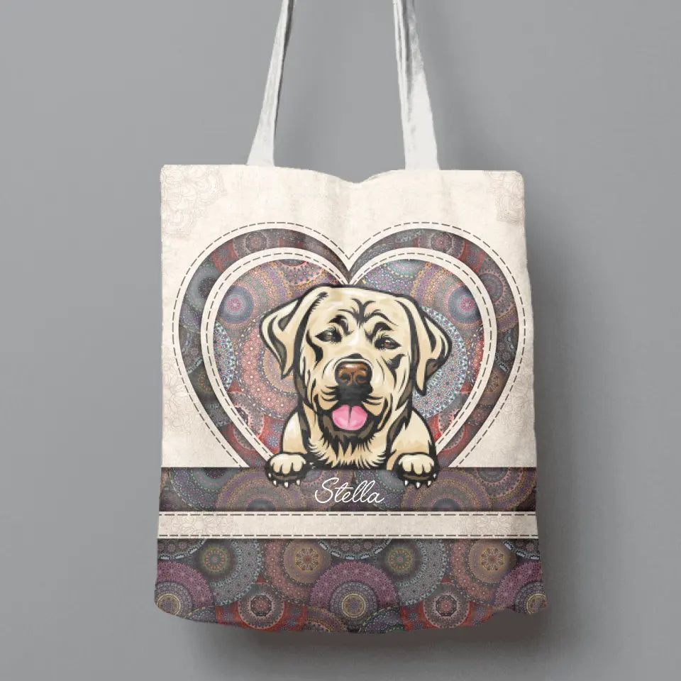 Personalized Dog Face Canvas Bag - Up to 
5 Dogs - Gift Idea for Dog Mom