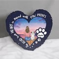Personalized Dog Mom Pillow - Up to 2 Dogs - Gift Idea For Dog Lover - The Road To My Heart Is Paved With Paw Prints