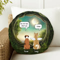 Personalized Memorial Pet Round Pillow - Gift for Dog/Cat Lovers - Memorial ConversationPillow - Up to 5 Dogs/Cats