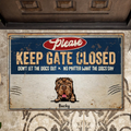 Personalized Guard Dog Doormat - Up to 3 Dogs - Best Gift Idea For Dog Lovers - Please Keep Gate Closed - 32E5WM