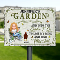 Personalized Chicken Metal Sign - Up to 7 Chickens - Gift Idea For Garden Lovers - And Into The Garden I Go To Lose My Mind And Find My Soul