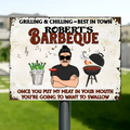 Personalized Barbeque Metal Sign - Gift Idea For Barbeque Lovers - Grilling & Chilling, Best In Town Robert's Barbeque