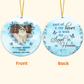 Personalized Cat Photo Circle Wooden Ornament - Memorial Gift Idea For Cat Owner - 2-Sided Printed - Part Of My Heart Is With My Angel In Heaven