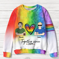 Personalized Couple AOP Sweater - Valentine's Day Gift Idea for Couple/LGBT - Together Since