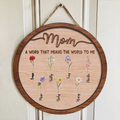 Personalized Mom 2 Layered Wooden Art - Mother's Day Gift Idea for Mom - Mom A Word That Means The World To Me