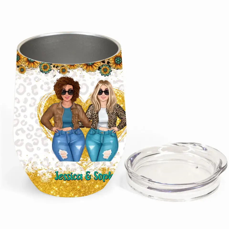 Personalized Mom & Daughter Wine Tumbler - Gift Idea For Mom/Mother's Day - Behind Every Crazy Daughter