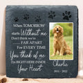 Personalized Photo Pet Loss Square Lithograph - Remembrance Stones Gift Idea For Dog/Cat Lover - I'm Right Here Inside Your Heart
