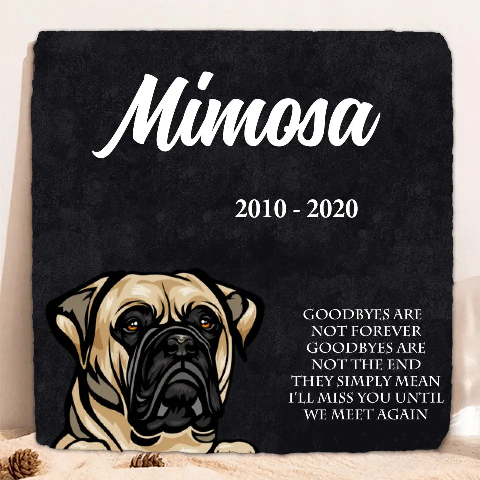 Personalized Memorial Dog Square Lithograph - Memorial Gift Idea For Dog Lovers - Goodbyes Are Not Forever