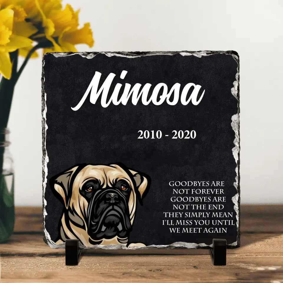 Personalized Memorial Dog Square Lithograph - Memorial Gift Idea For Dog Lovers - Goodbyes Are Not Forever