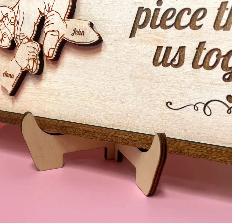 Personalized Mom Custom 2 Layered Wooden Art - Up to 10 Kids - Gift Idea For Mother's Day - You'll Hold Our Hearts Forever