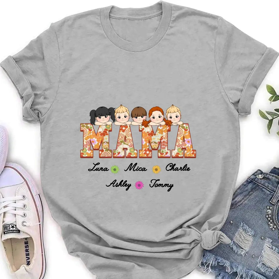 Personalized Floral Mama Shirt/Hoodie - Up to 5 Kids - Mother's Day Gift Idea for Mom/Grandma - Mama