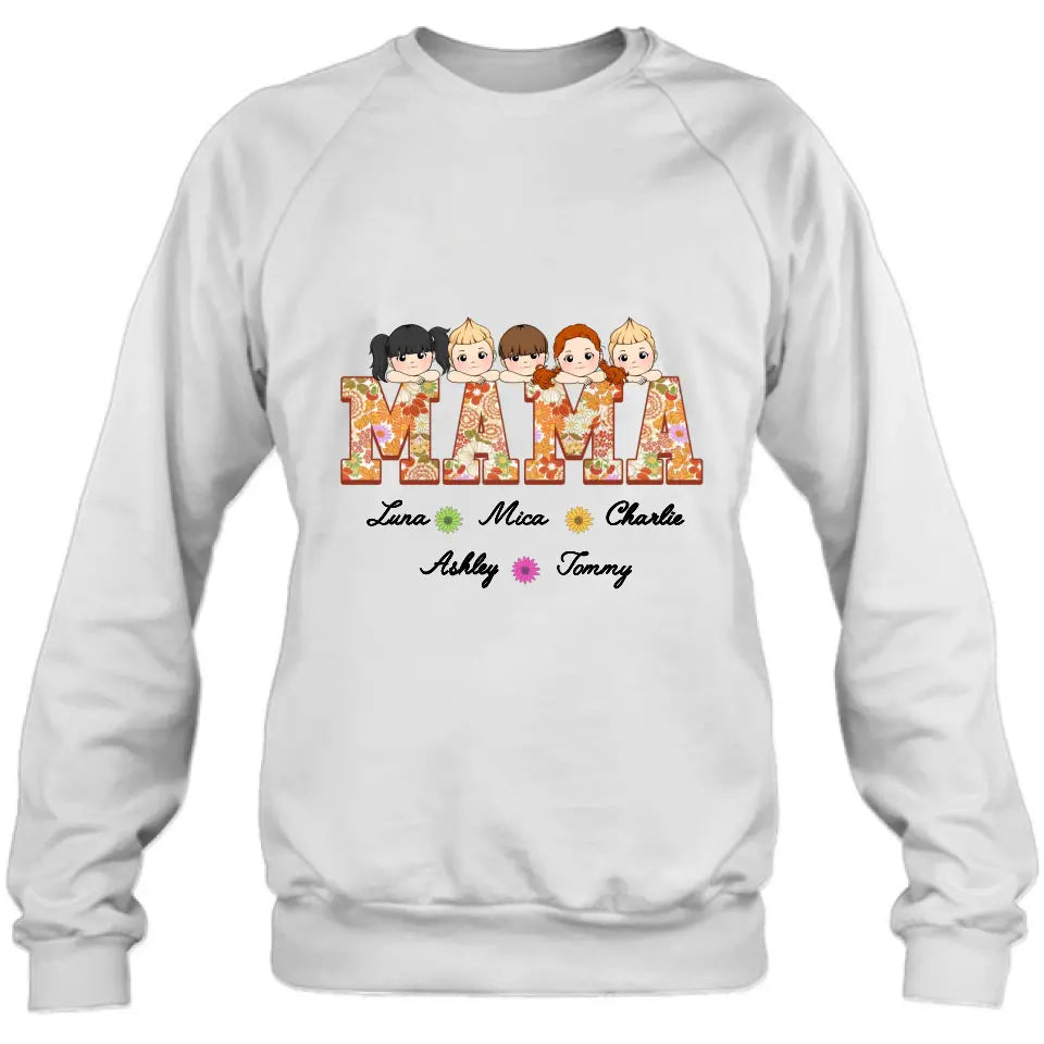 Personalized Floral Mama Shirt/Hoodie - Up to 5 Kids - Mother's Day Gift Idea for Mom/Grandma - Mama