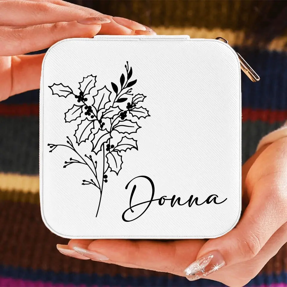 Personalized Birth Flower Jewelry Box - Gift Idea for Mother's Day/Birthday